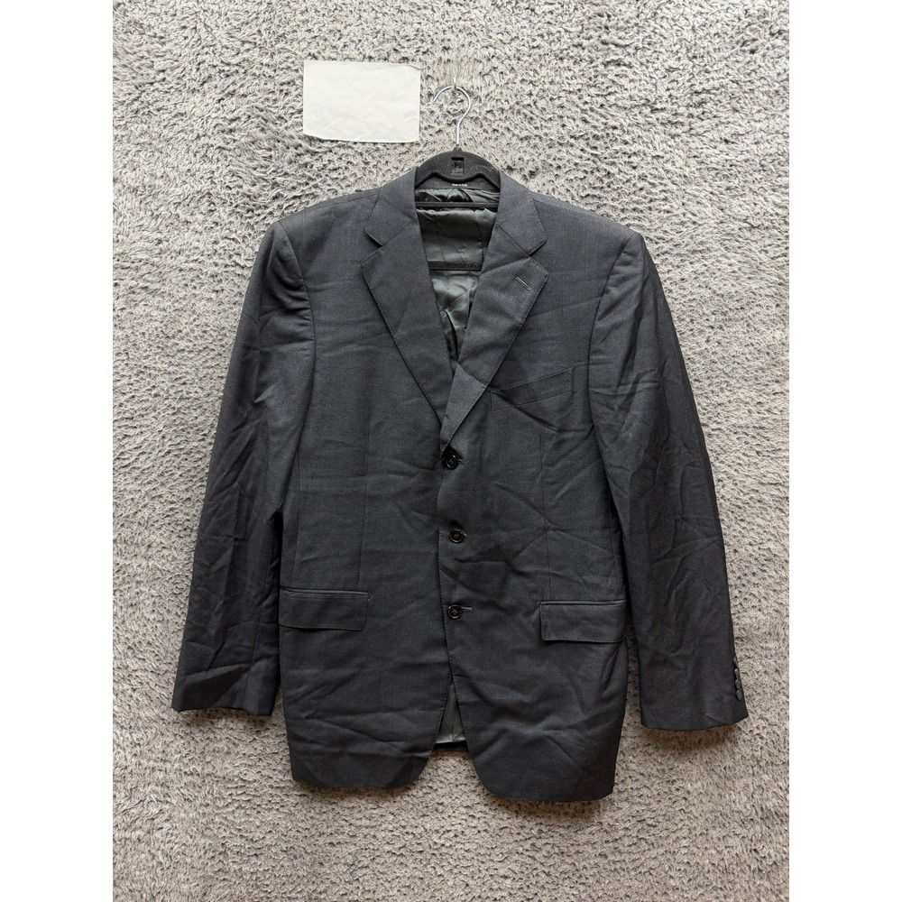 Ermenegildo Zegna Single-Breast Wool Tailored Suit Blazer Jacket Black Size 50R